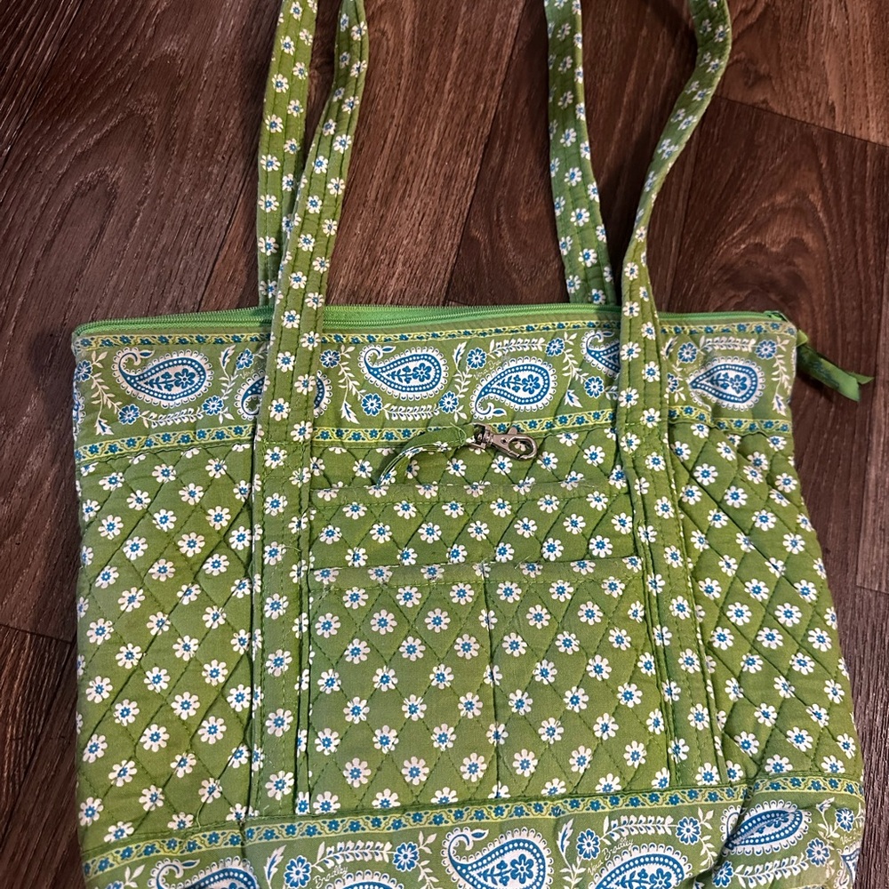 Vera Bradley Green Paisley Tote Bag